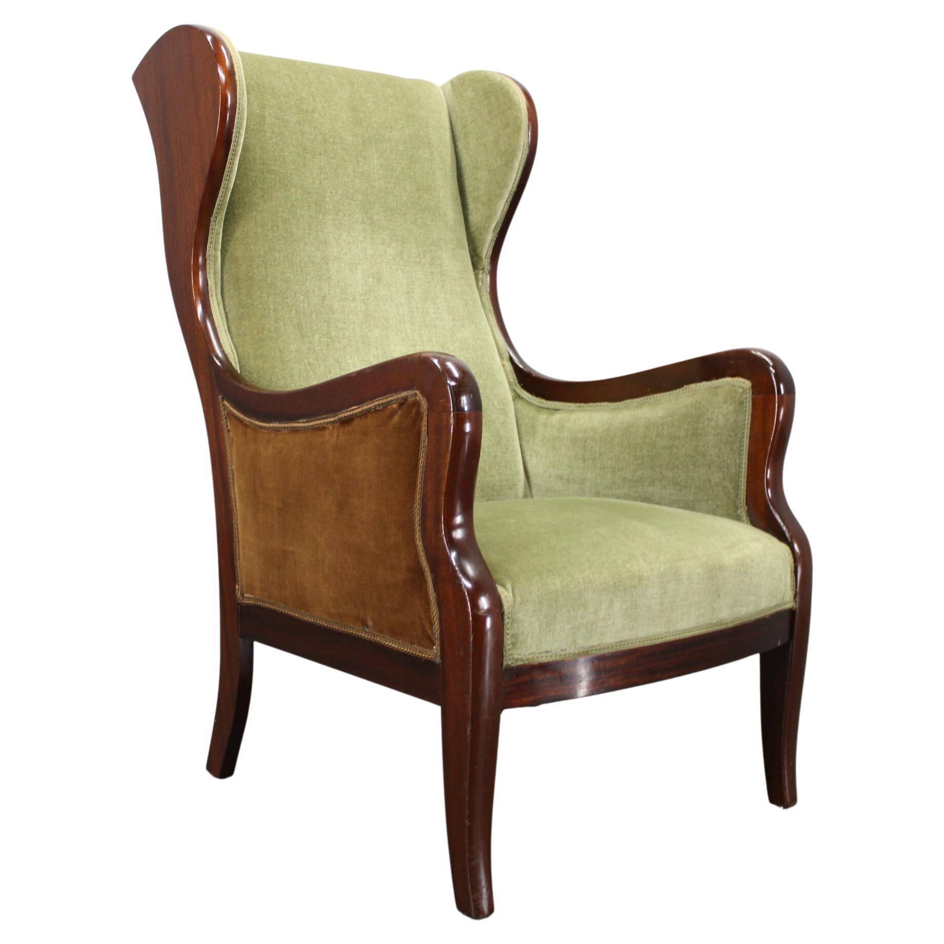 Danish mid-century wingback armchair by Frits Henningsen, 1950s