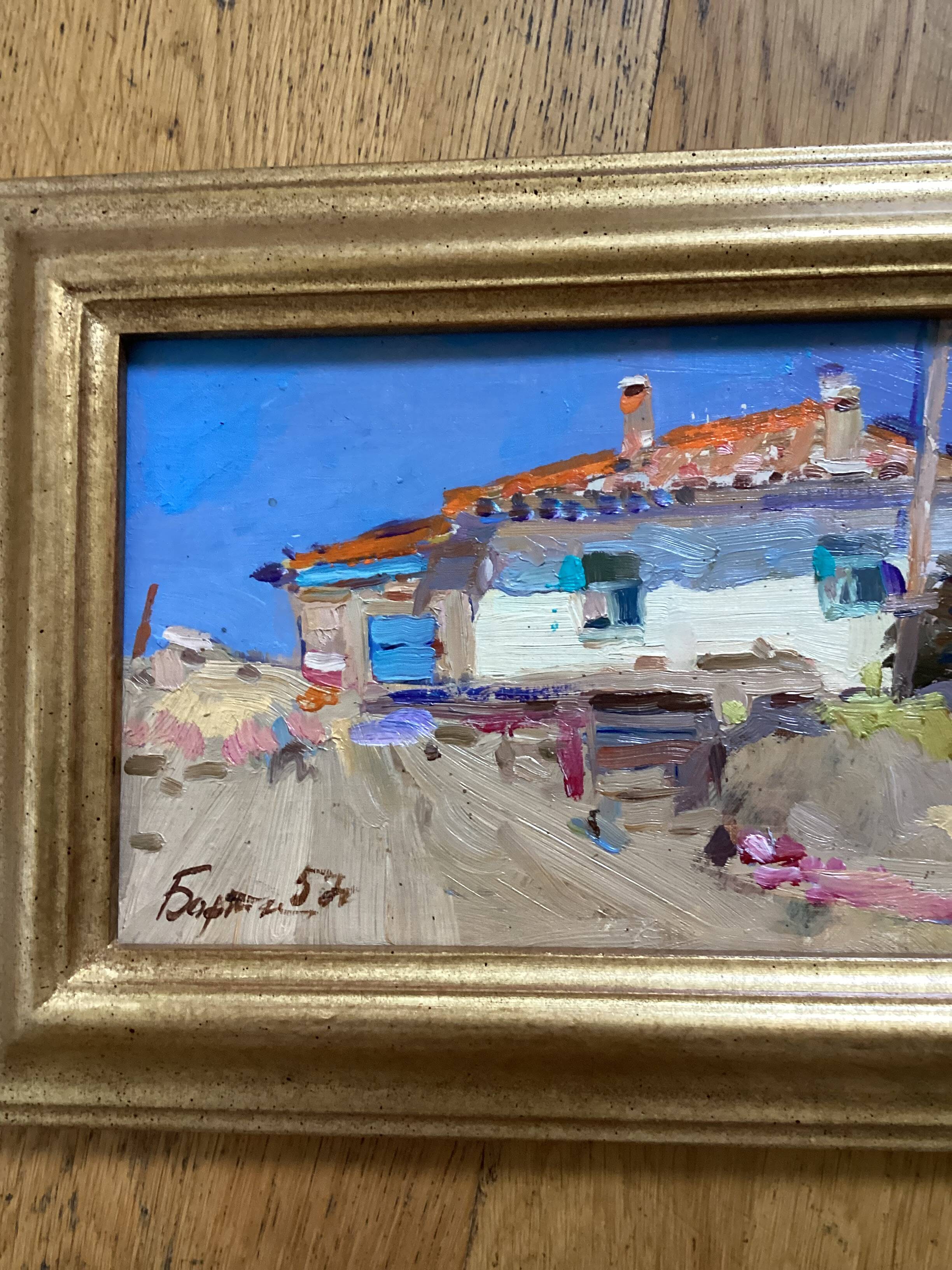 Oil painting on cardboard, dimensions: height -26 cm - width -42 cm -