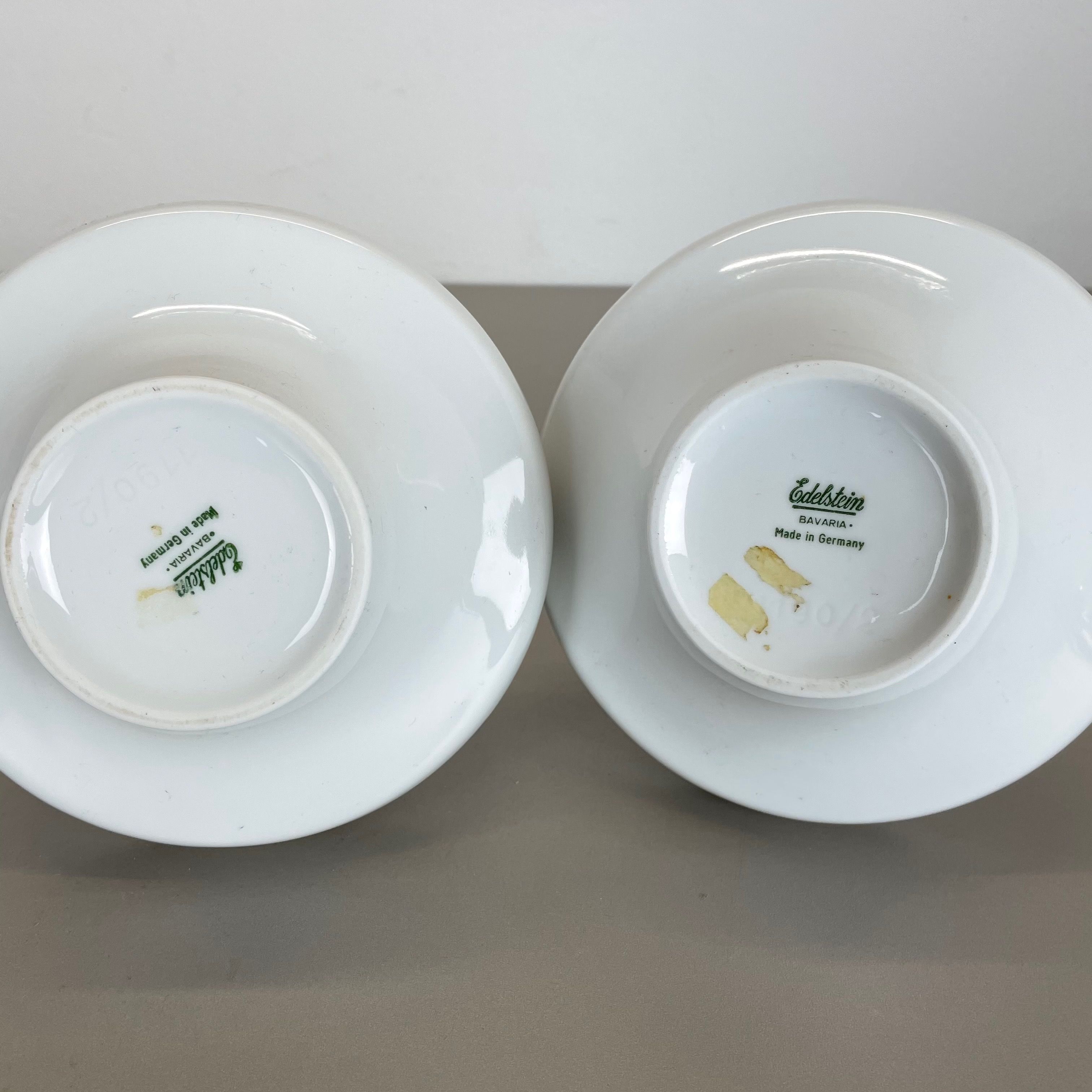 Set of 2 Op Art Biscuit Porcelain Ufo Vases by Edelstein Bavaria, Germany, 1970s