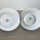 Set of 2 Op Art Biscuit Porcelain Ufo Vases by Edelstein Bavaria, Germany, 1970s