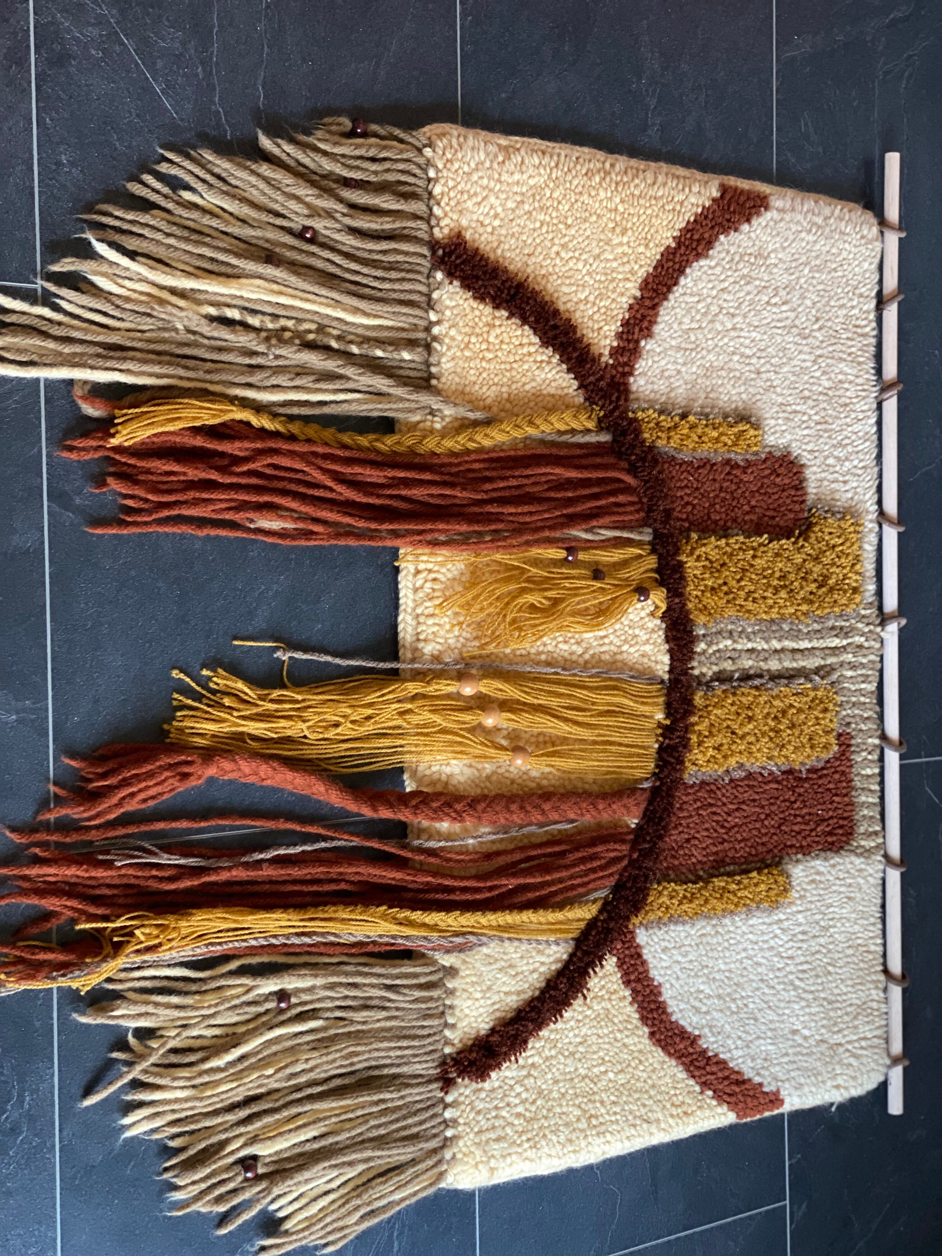 Tenture murale en macramé vintage fait à la main