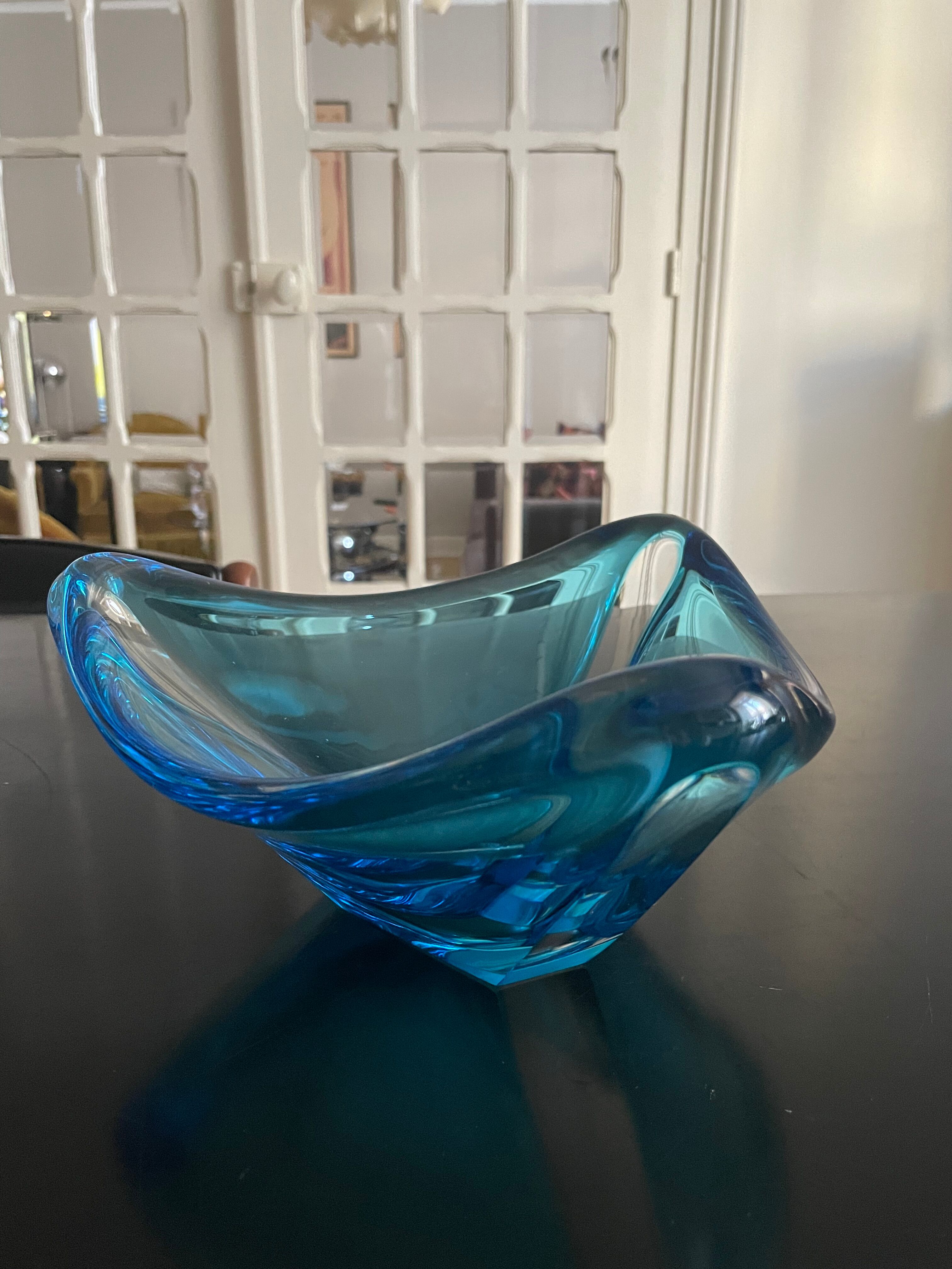 Empty blue crystal pocket