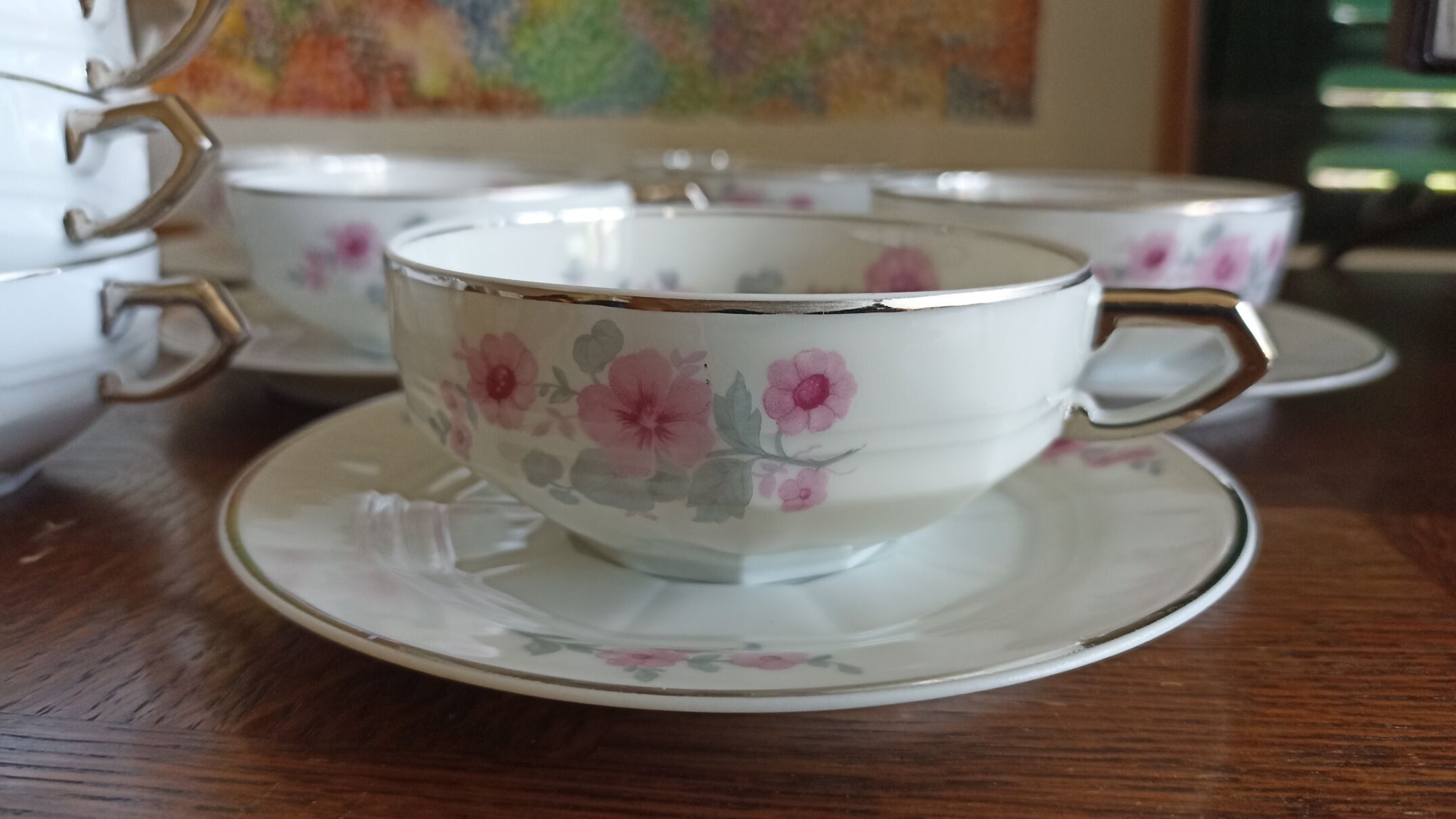 Tea set part by André Giraud - Limoges porcelain