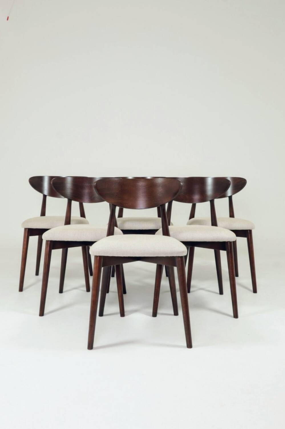 Chaises de salle à manger scandinave design beige blanc lot de 6