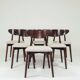 Chaises de salle à manger scandinave design beige blanc lot de 6