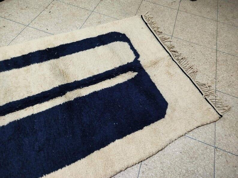 Handmade artificial beni ourain rug size 150 x 250 cm