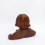 African bust of Joseph Bansimba carved in wenge - 20th century