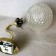 Brass and glass swan neck wall sconce lamp 1980s
