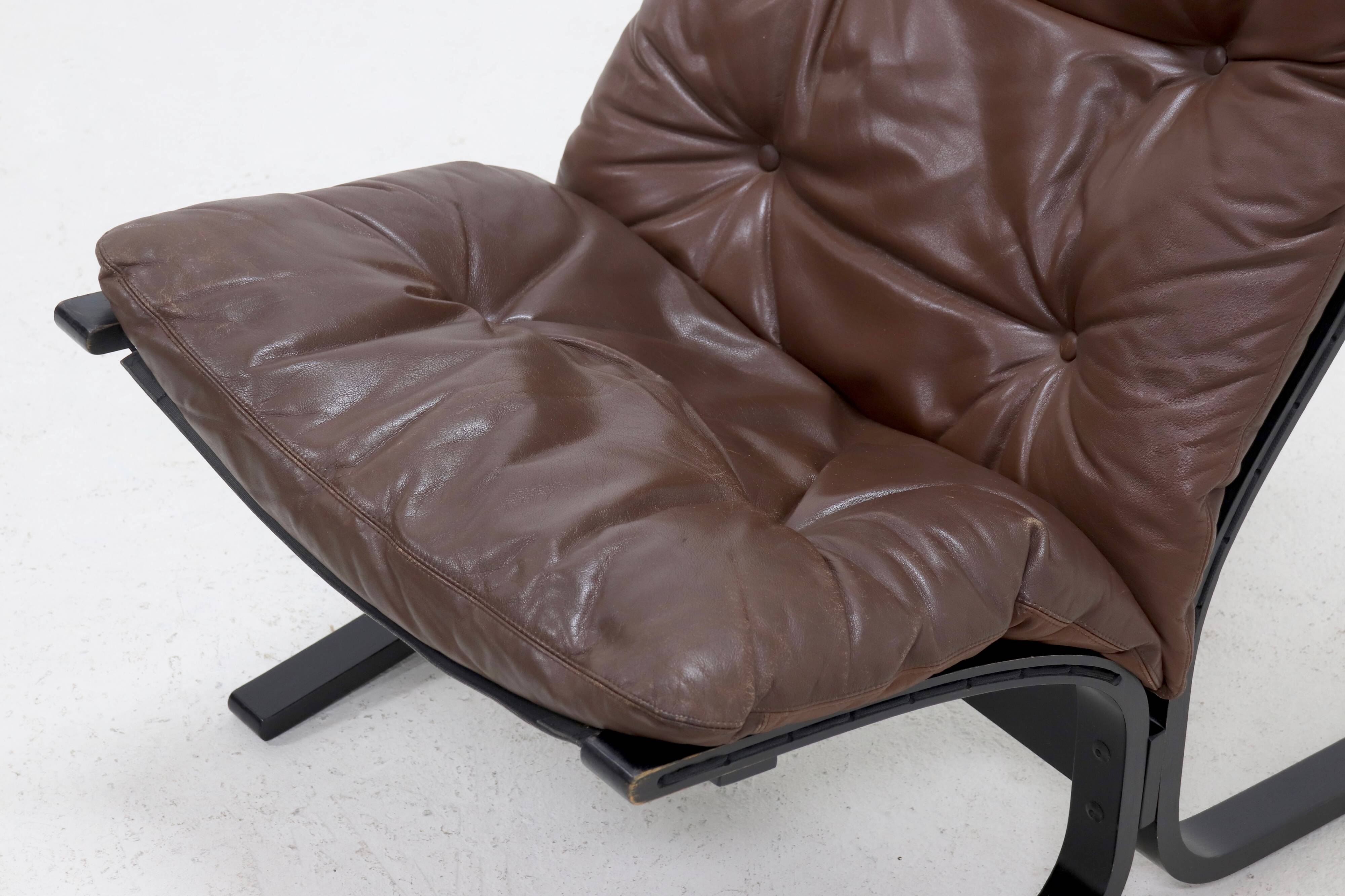 Siesta Lounge Chair and Ottoman by Ingmar Relling for Westnofa Norway 1960s