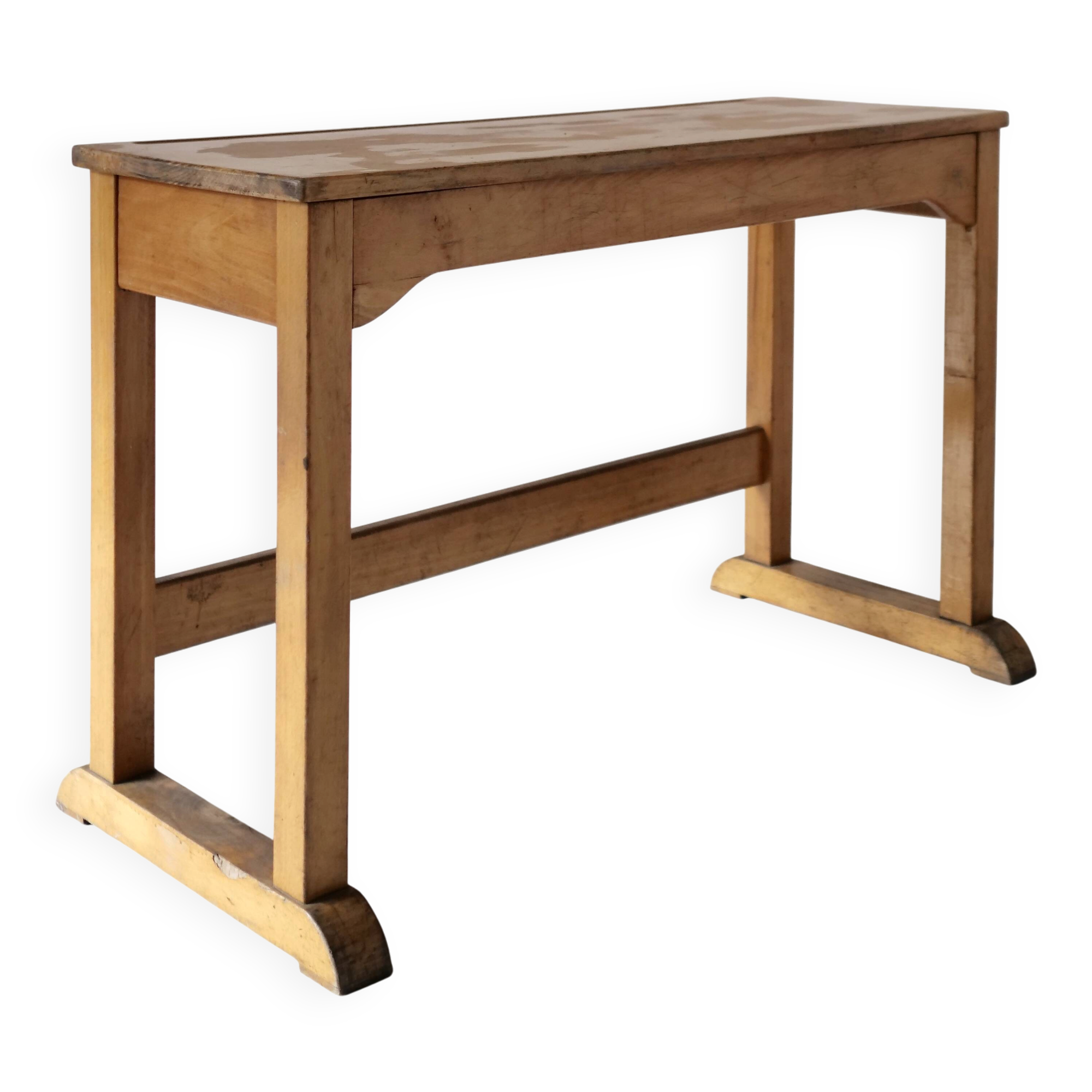 Beech desk or console from around 1930.