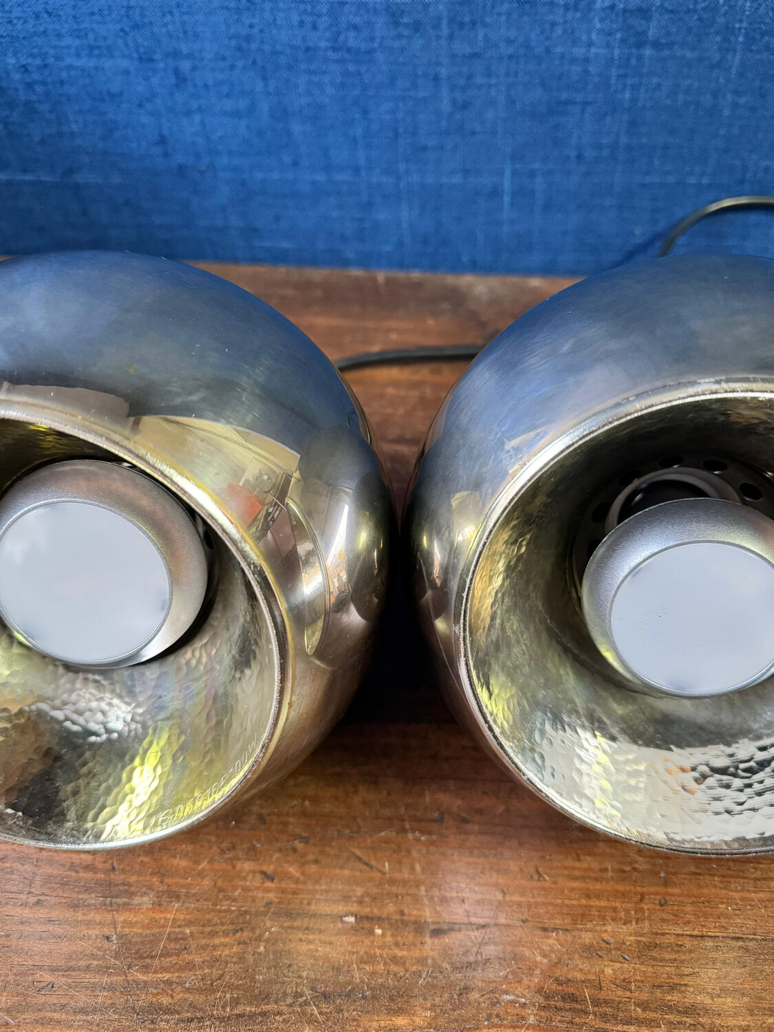 Pair of vintage Space Age pendant wall lights, "Eyeball" model, 1970s