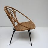Vintage Bohemia volutes rattan chair