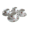 4 tasses à café aux motifs de cerises