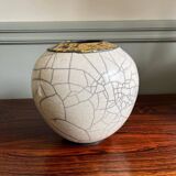 Ceramic vase signed Brigitte Moron in enamelled stoneware (2002)