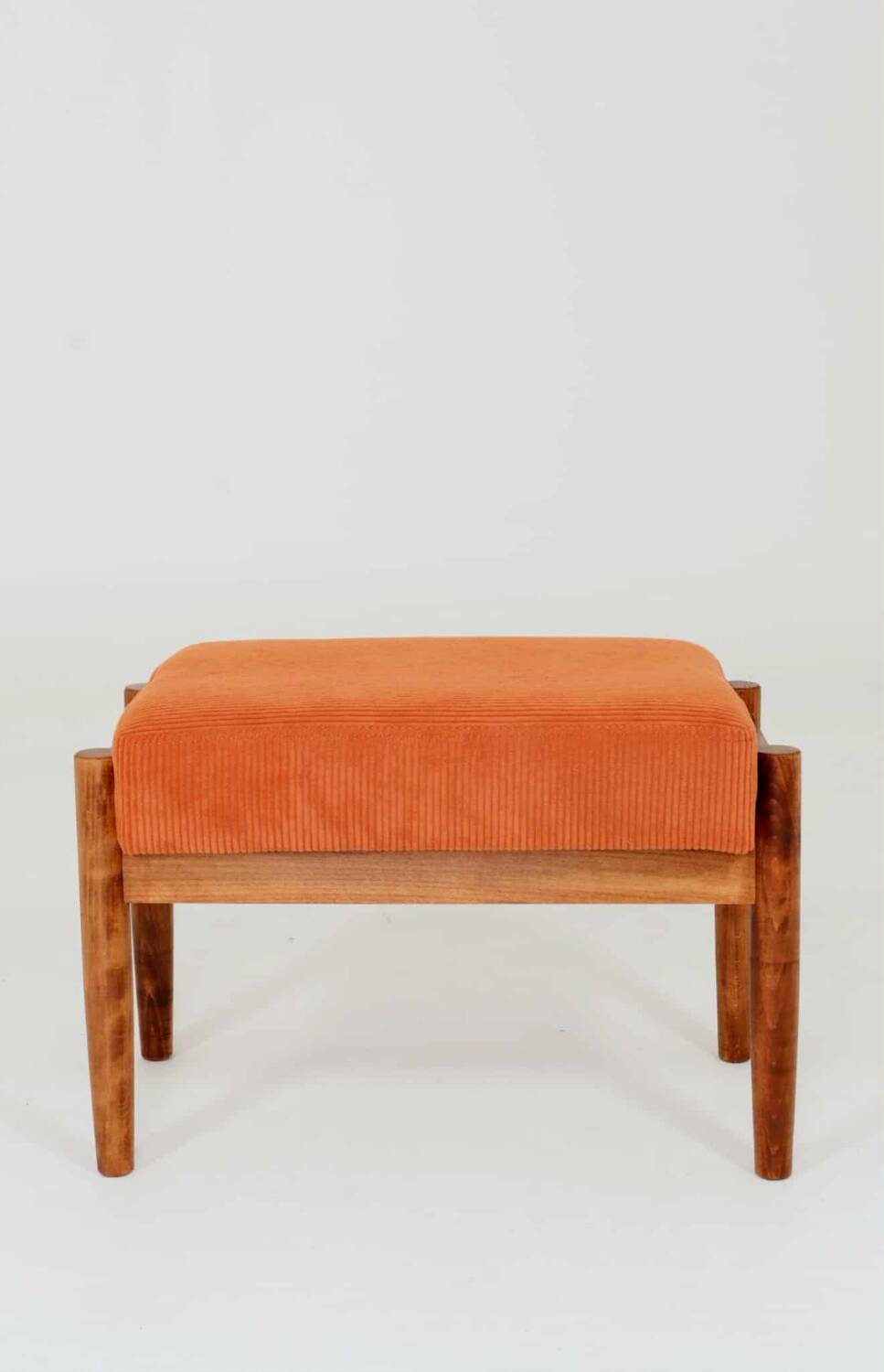 Vintage armchair pumpkin orange corduroy design by H.Lis