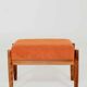 Vintage armchair pumpkin orange corduroy design by H.Lis