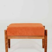 Vintage armchair pumpkin orange corduroy design by H.Lis