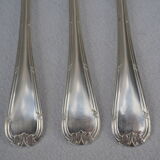 Fish service and its 6 silver-plated cutlery, crossed ribbon model
