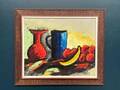 Huile sur toile originale suédoise – « Nature morte avec fruits et vase » par Rollo
