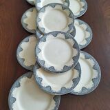 12 flat plates iron earth Salins, model Céline