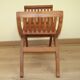 Solid Wood Curule Stool Vintage French Curved Slatted Seat Mid Century