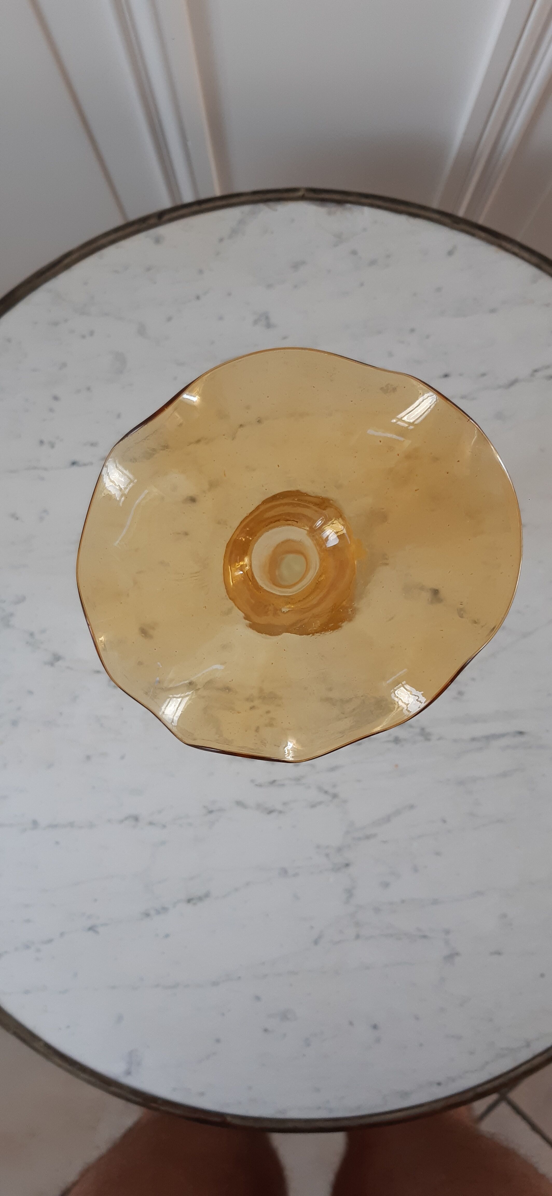 Blown glass vase soliflore corolla years 60-70