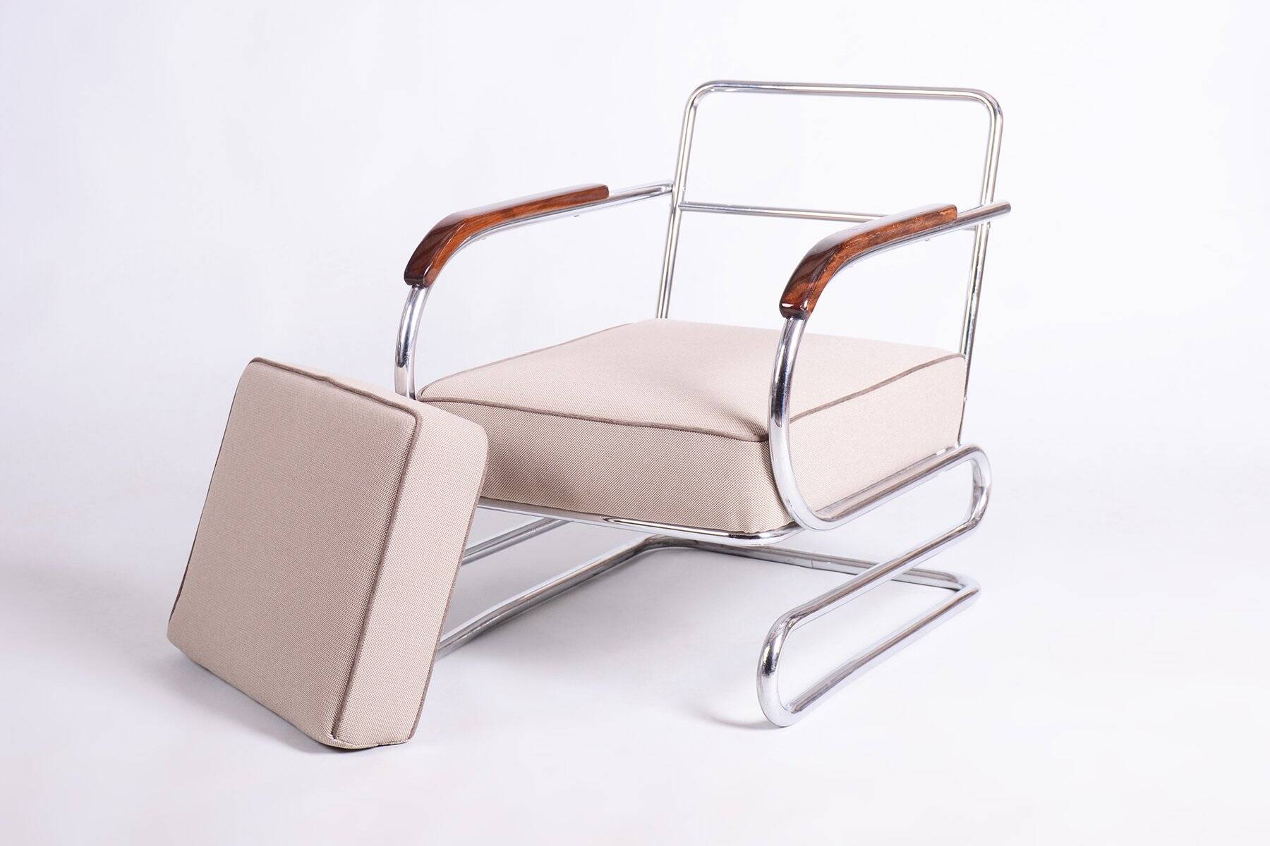 Bauhaus Double Suspension Chair in Oak by Halabala for Up Zavody, Czech, 1930s