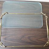 Glass and metal tray
