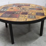 Table basse ronde céramique de Jean Gregorieff