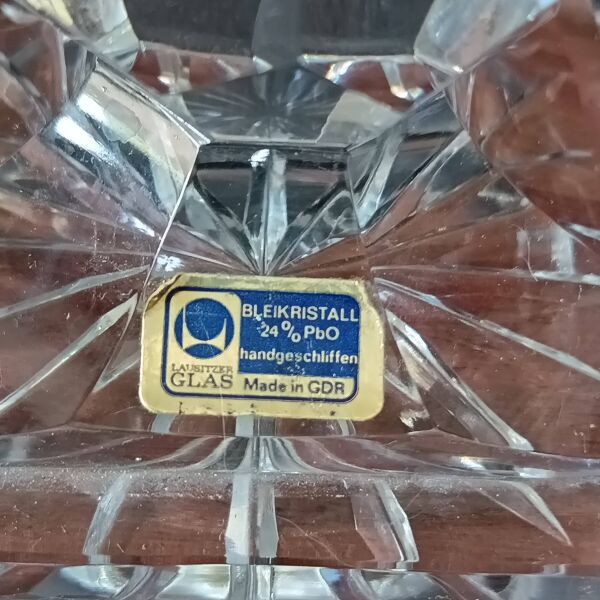 Grand VASE transparent cristal 24% vintage, Lausitzer Glass, Allemagne, GDR