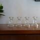 4 vintage molded glass candle holders