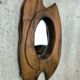 Vintage free-form mirror in solid wood