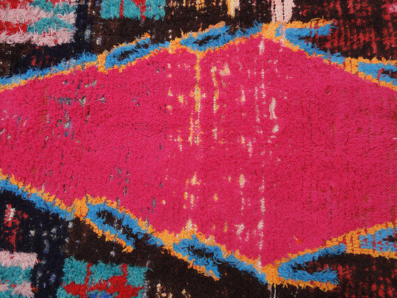 Carpet ancient azilal vintage Moroccan Berber 290 x 125 cm