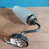 Tulip patinated gold metal base wall lamp in molded glass