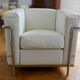 LC2 armchair Le Corbusier white leather reissue Cassina (4 armchairs available).