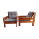 Paire de fauteuils en pin 1980