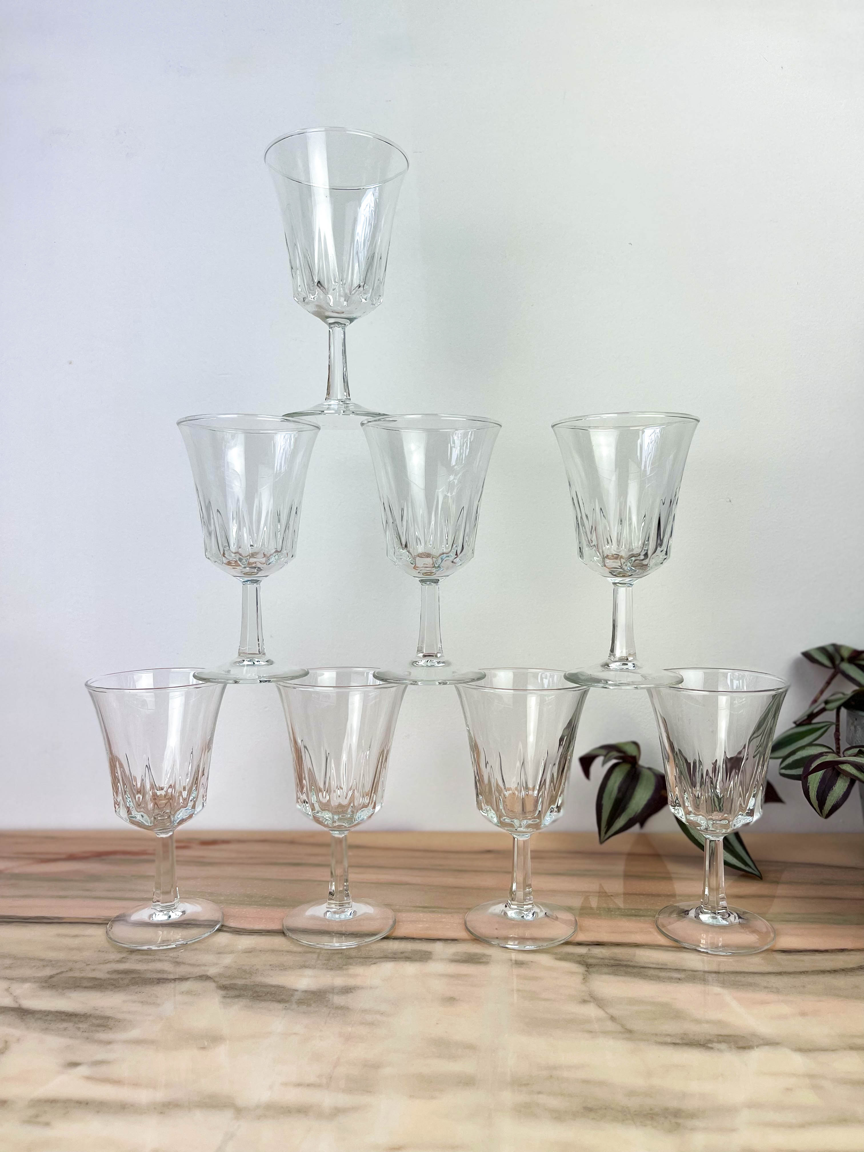 Set de 8 verres à vin regence Luminarc années 60