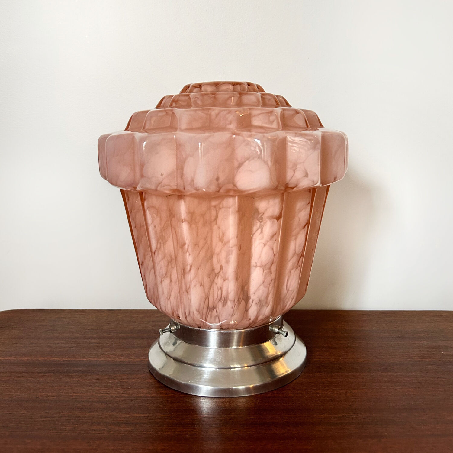 Art Deco glass globe lamp from Clichy