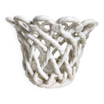 Woven ceramic plant pot