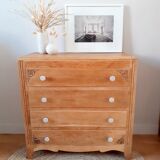 Oak and porcelain chest of drawers