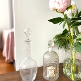 Vintage 60s chiseled glass decanter