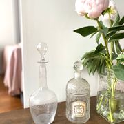 Vintage 60s chiseled glass decanter