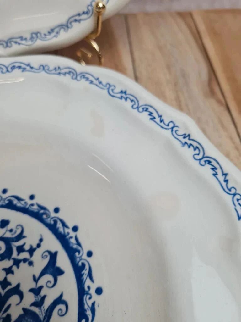 Pair of Gien plates model Rouen blue – classic decor