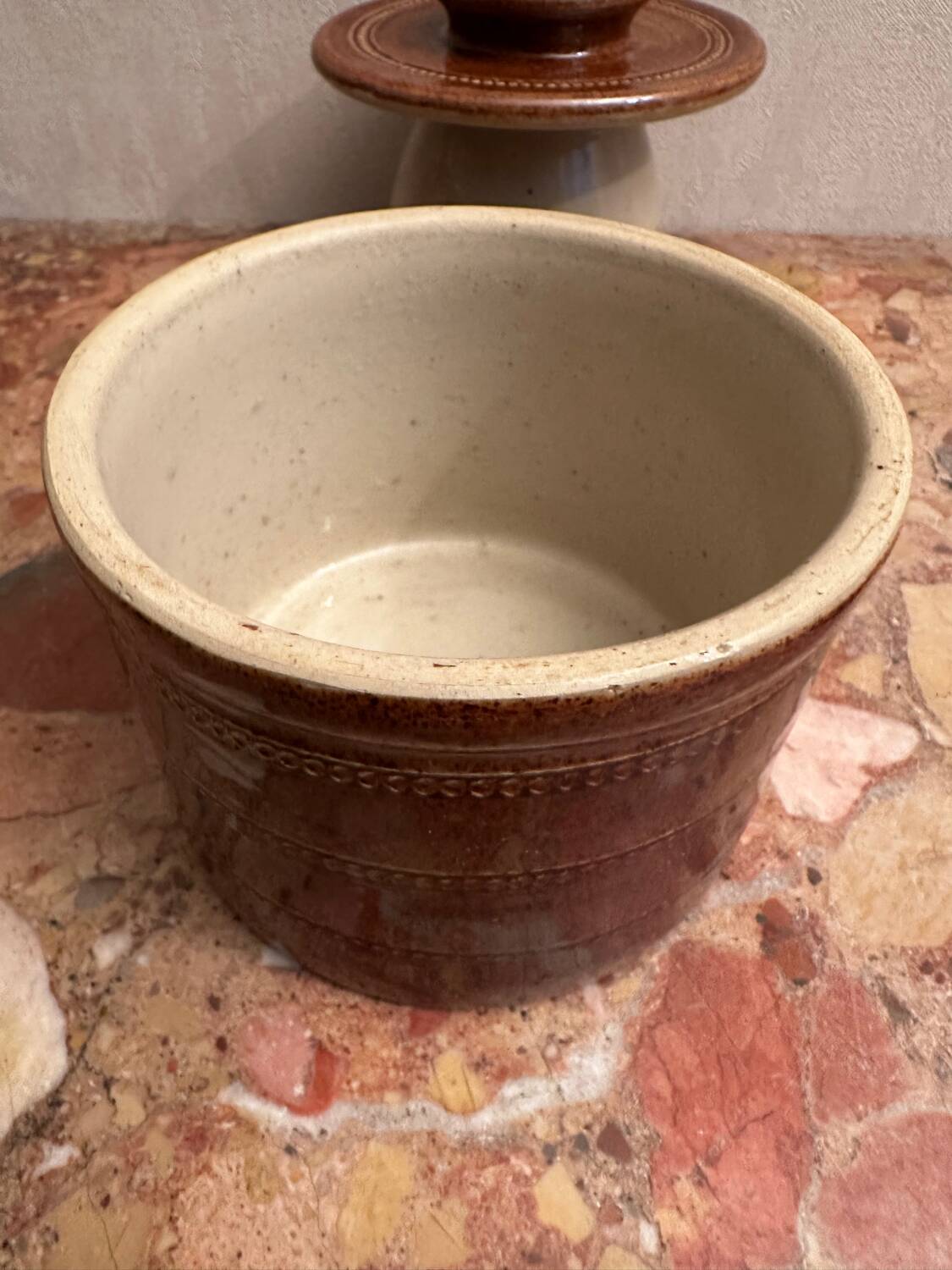 Berry pottery water butter dish