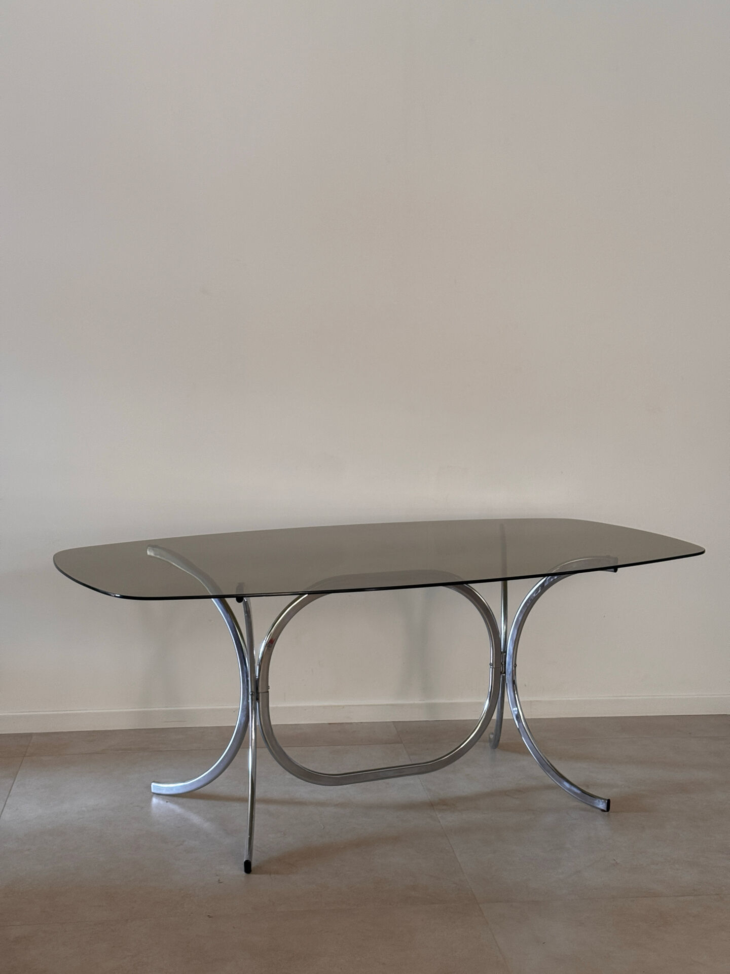 Table à manger verre fumé 1970