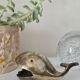 Vintage brass whale ashtray