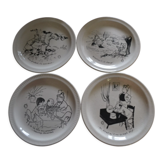 Set of 4 talking plates ST Clément