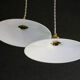 2 French suspensions in smooth white opalines with new cables and sockets