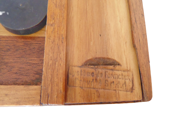 Wooden checkers and marquetry with storage