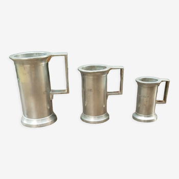 Lot de 3 mesures anciennes pots